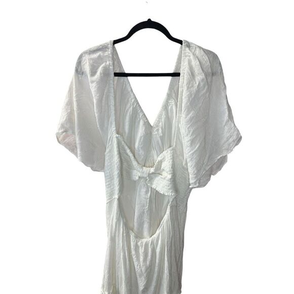 Anthropologie Tiered Maxi Dress White Dress Fit&Flare open back sz 3X - Picture 8 of 15